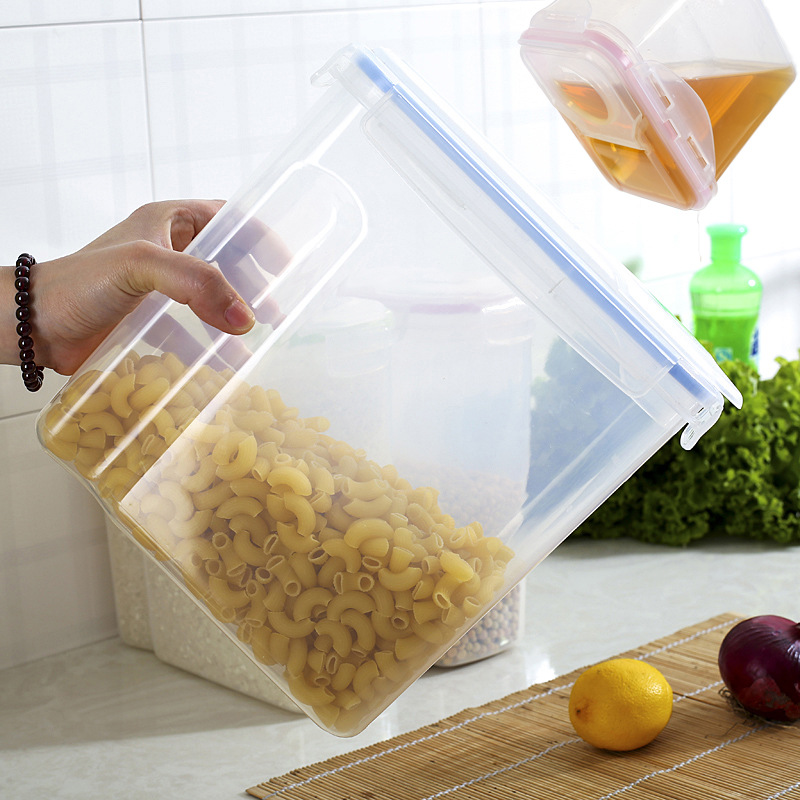 4L五谷杂粮储物罐大号塑料透明收纳盒干果桶干货密封罐