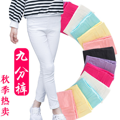 Spring and autumn payment Best Sellers girl Ninth pants children originality Pencil pants pupil Pencil Pants Korean Edition Kids pants
