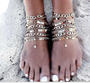 Ankle bracelet, summer retro nail sequins with tassels, European style, punk style