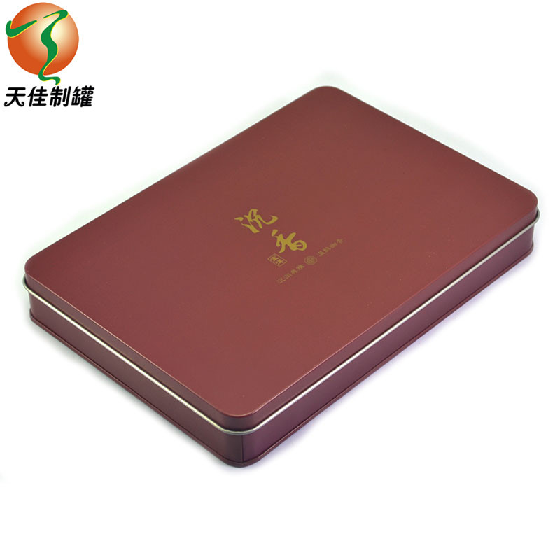 厂家大号扁平长方形铁盒 代客包装沉香烟丝金属盒 锣底马口铁盒