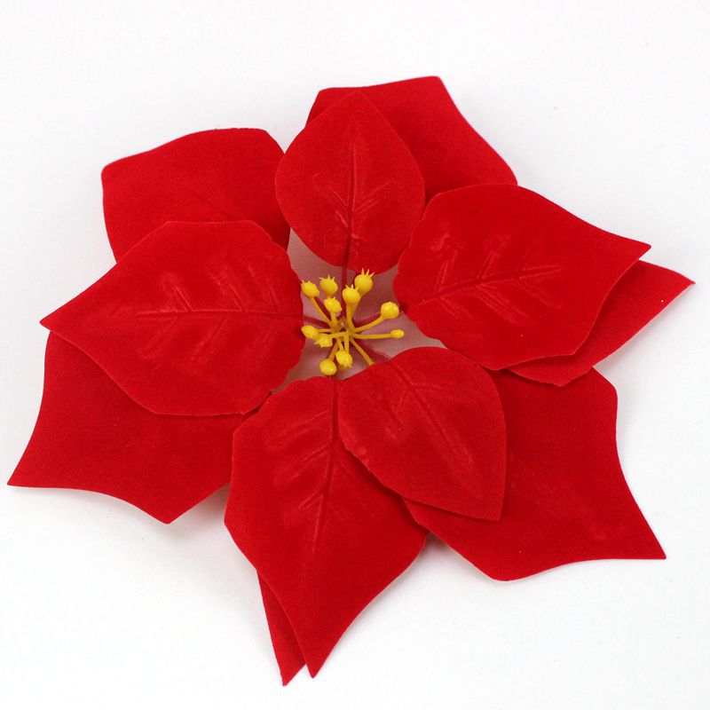 20cm simulation Poinsettia Flower Man-made Christmas Flannel Flower Silk flower Christmas decoration Flower Christmas flowers