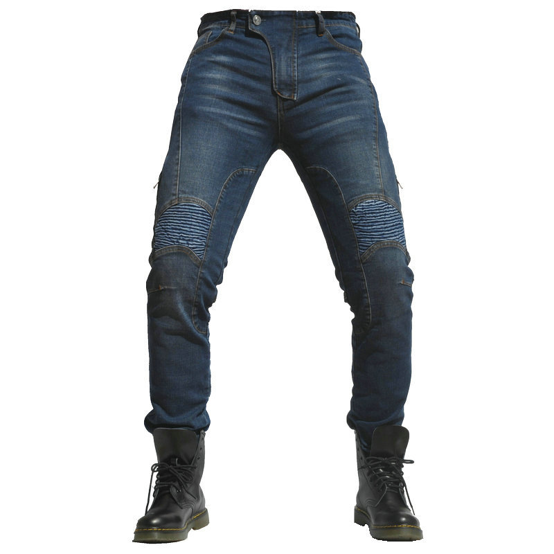 Pantalones de montar en motocicleta de invierno forrados de lana gruesa motocicleta caliente pantalones vaqueros resistentes a caídas para hombres y mujeres con equipo de protección