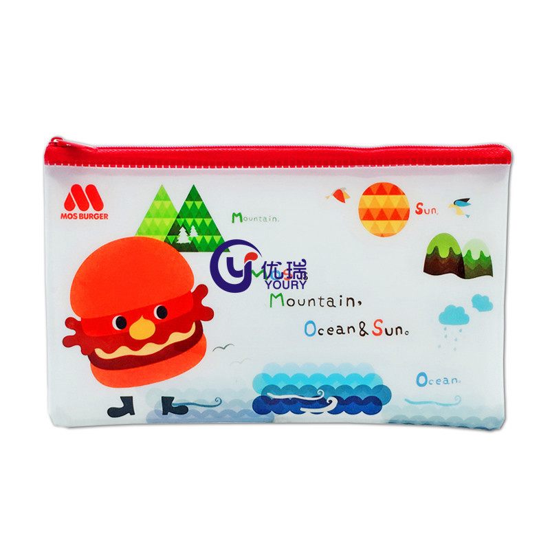 长期供应彩印PVC网格笔袋 网格收纳袋 透明PVC网格文件袋