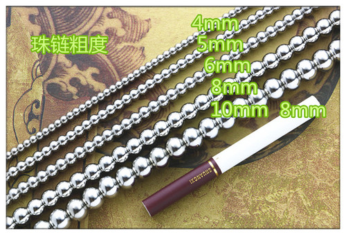 Ethnic style Guan Yu Guanyin Buddha pendant Thai amulet pendant with chain round bead titanium steel necklace for men and women Buddhist beads chain