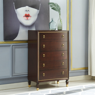 American style Chest of drawers solid wood Lockers Light extravagance Neoclassical furniture bedroom Drawers Manufactor Direct selling customized