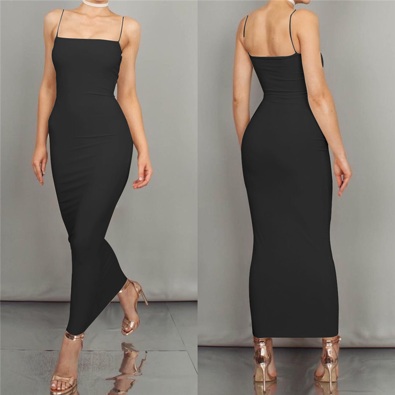 Solid Color Slim Slit Dress NSHWM109174