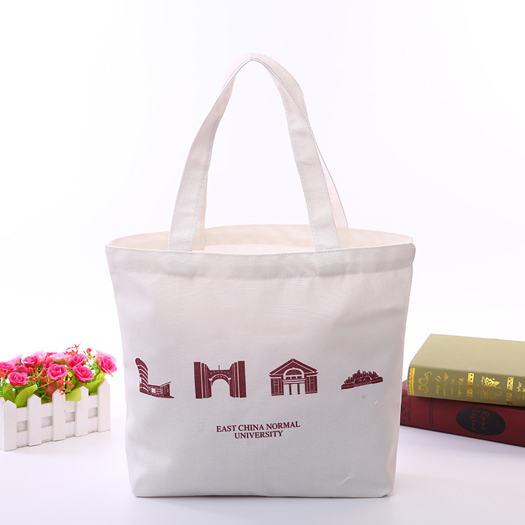 厂家定制广告宣传礼品手提学生袋 白色简约购物帆布袋定做LOGO