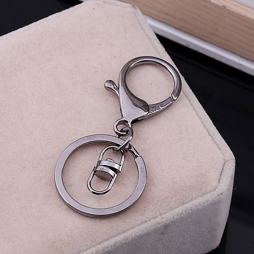 Large character lobster buckle key ring metal color-preserving diy jewelry key chain accessories three-piece set alloy waist buckle
