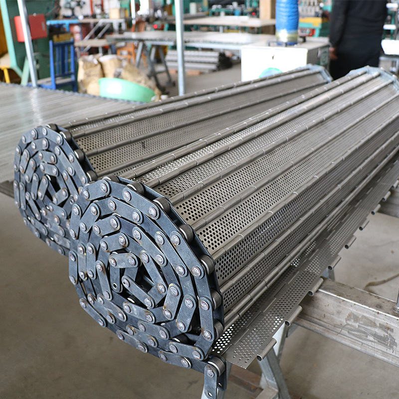 不锈钢排屑机链板扣板式链板输送废料节距50.8工业板式链传送带