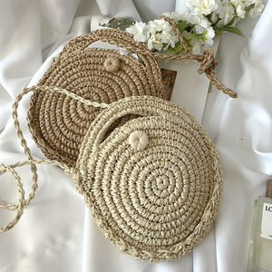 New Kind of Lady Bag and Lady Bag with Oblique Span and One Shoulder Straw Bag Round Straw Bag