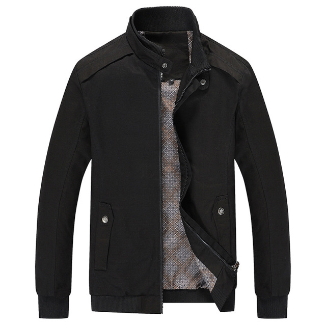 Men’s jacket pure cotton wash stand collar coat Baseball Jacket male