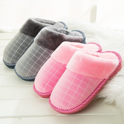 棉拖鞋男女情侣厚底木地板棉拖室内居家保暖月子鞋防滑毛毛鞋秋冬|ms