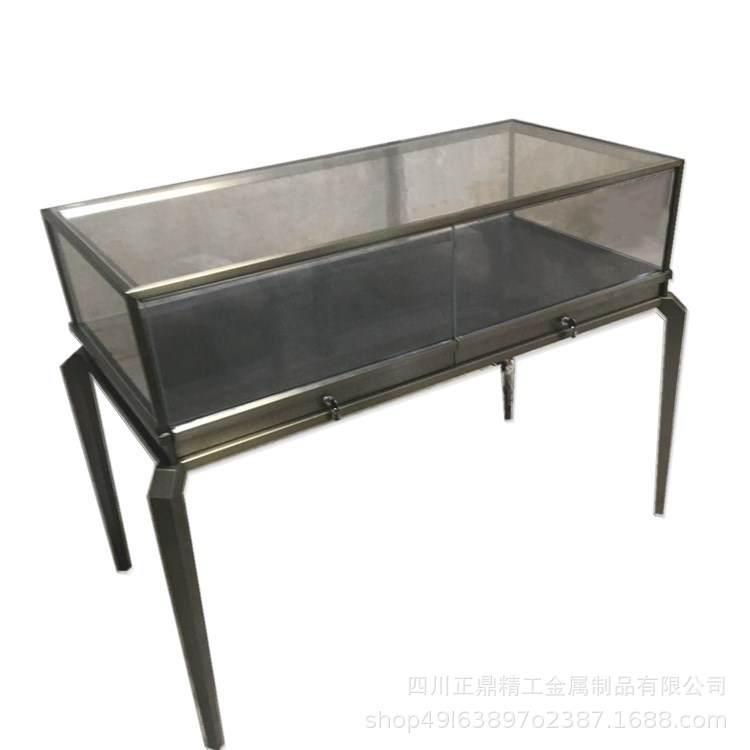 定制不锈钢柜台珠宝首饰玉石翡翠奢侈品展示柜仿古柜台