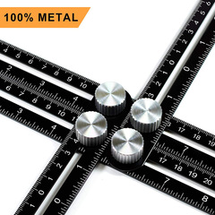 Aluminum alloy multifunctional movable four-fold ruler Stainless steel four-sided ruler Four-corner ruler 4-fold ruler Multi-angle folding ruler