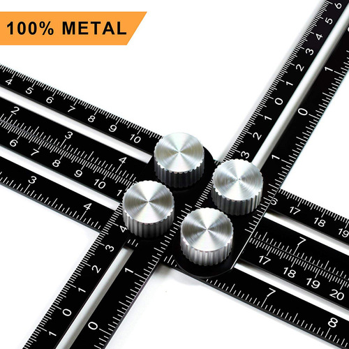 Aluminum alloy multifunctional movable four-fold ruler Stainless steel four-sided ruler Four-corner ruler 4-fold ruler Multi-angle folding ruler