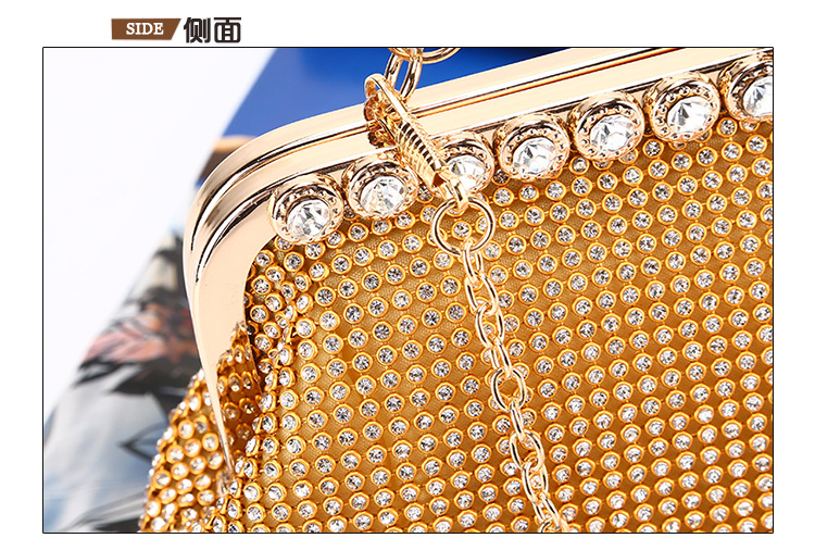 Rhinestone Dinner Bag New Handmade Diamond With Handle Evening Bag display picture 3