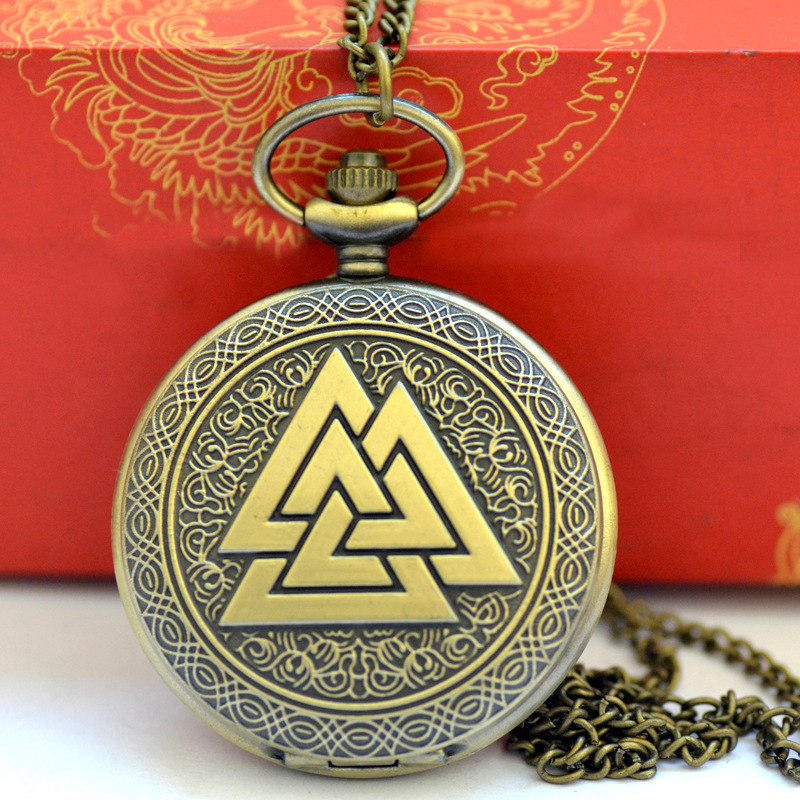 Wholesale Vintage Stacked Triangle Pyramid Pocket Watch Three Triangle Pocket Watch Large Triangle Pocket Watch 1014