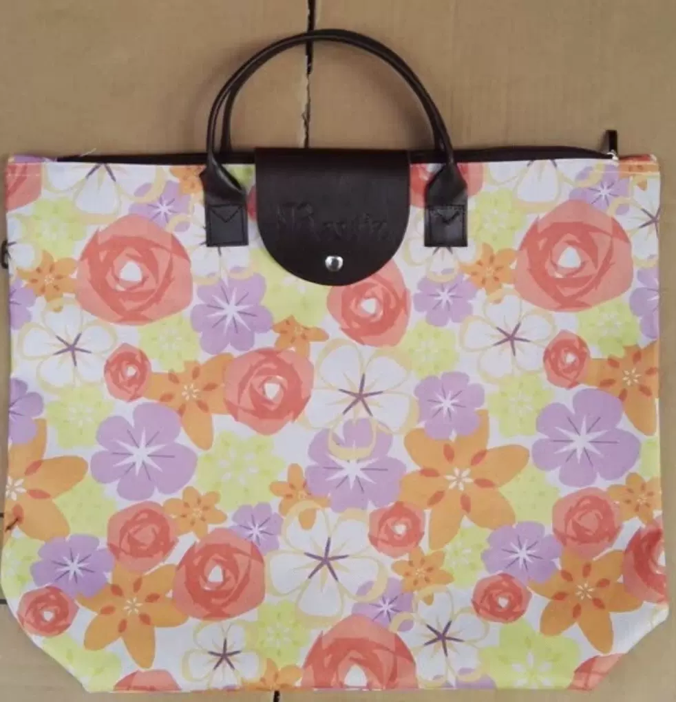 牛津布600D手提袋折叠购物色丁布可印logo女包购物包厂家直供现货