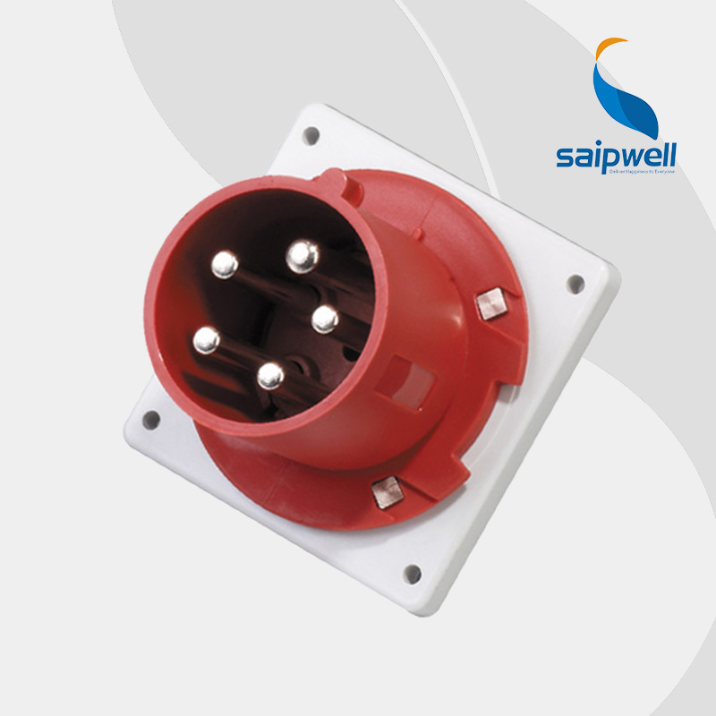 5芯工业插头 63A 5P 暗装插头 防水电源插头SP1688