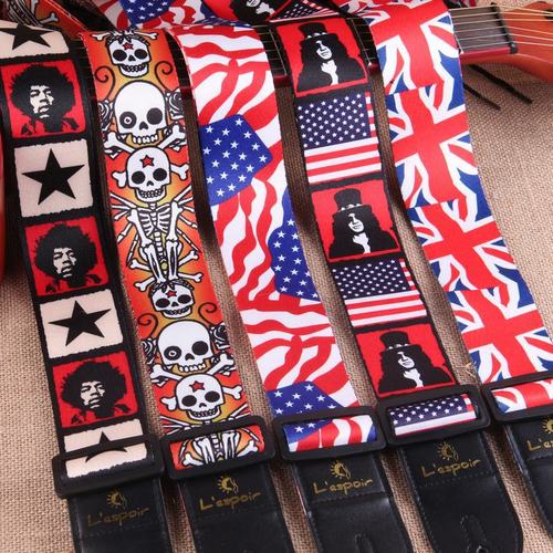 Thermal transfer folk guitar strap Color printed guitar strap Electric guitar universal shoulder strap