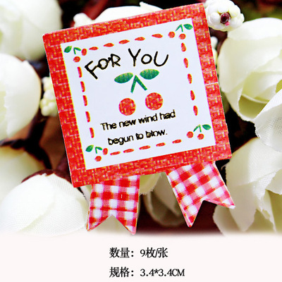 韓版烘培貼 紙紅色 燙金高檔封口貼 創意不幹膠標簽9枚