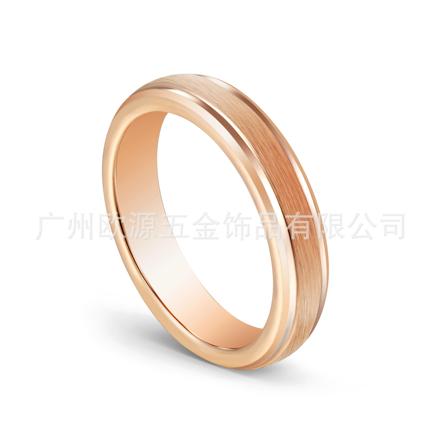 广州欧源工厂直销 钨钢戒指 玫瑰金拉丝 跨境供应日韩风女士定制