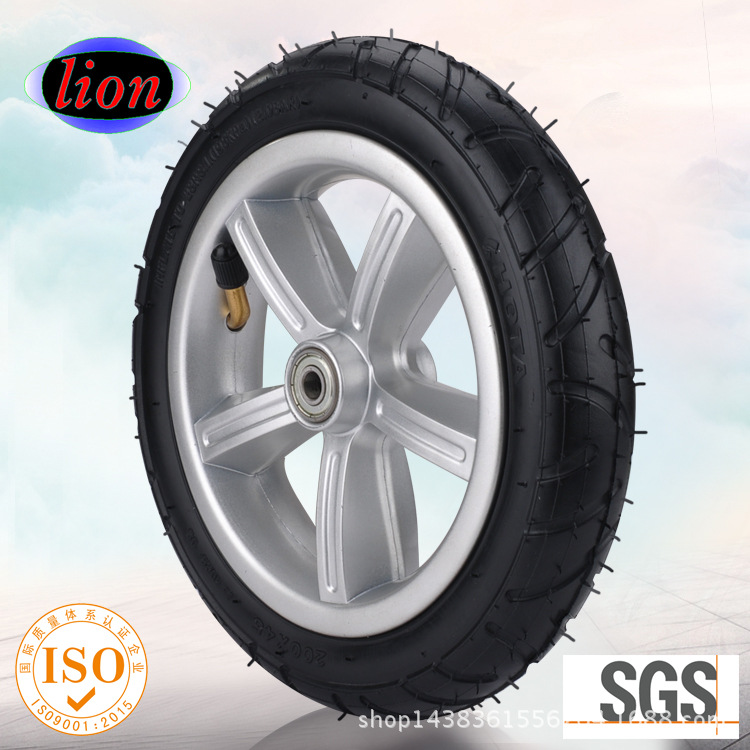 供应婴儿车200*45mm橡胶充气胎，PP轮毂