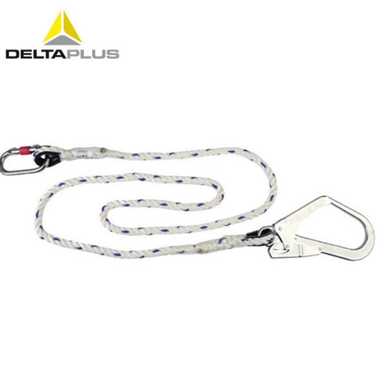 代尔塔 503320钢制O型钩+钢制大钩2M安全绳 高空作业坠落安全带