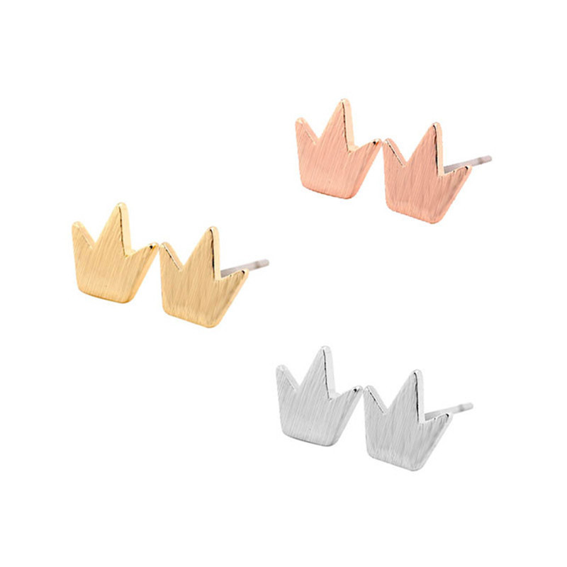 Souhaite Vente Chaude Simple Couronne Couronne Stud Brossé Boucles D'oreilles Mignon Gaules Herbe Boucles D'oreilles En Gros display picture 12