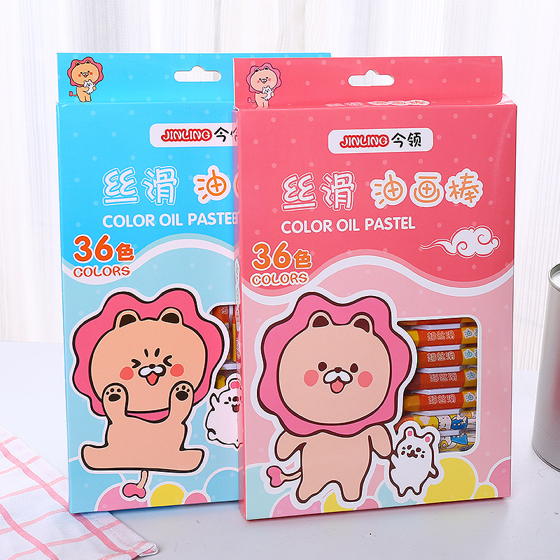 丝滑六角油画棒12色18色24色36色儿童画画工具笔幼儿创意礼品绘画