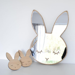 One-piece dropshipping INS decor Nordic style children's mirror home decoration craft Miffy rabbit acrylic ornament