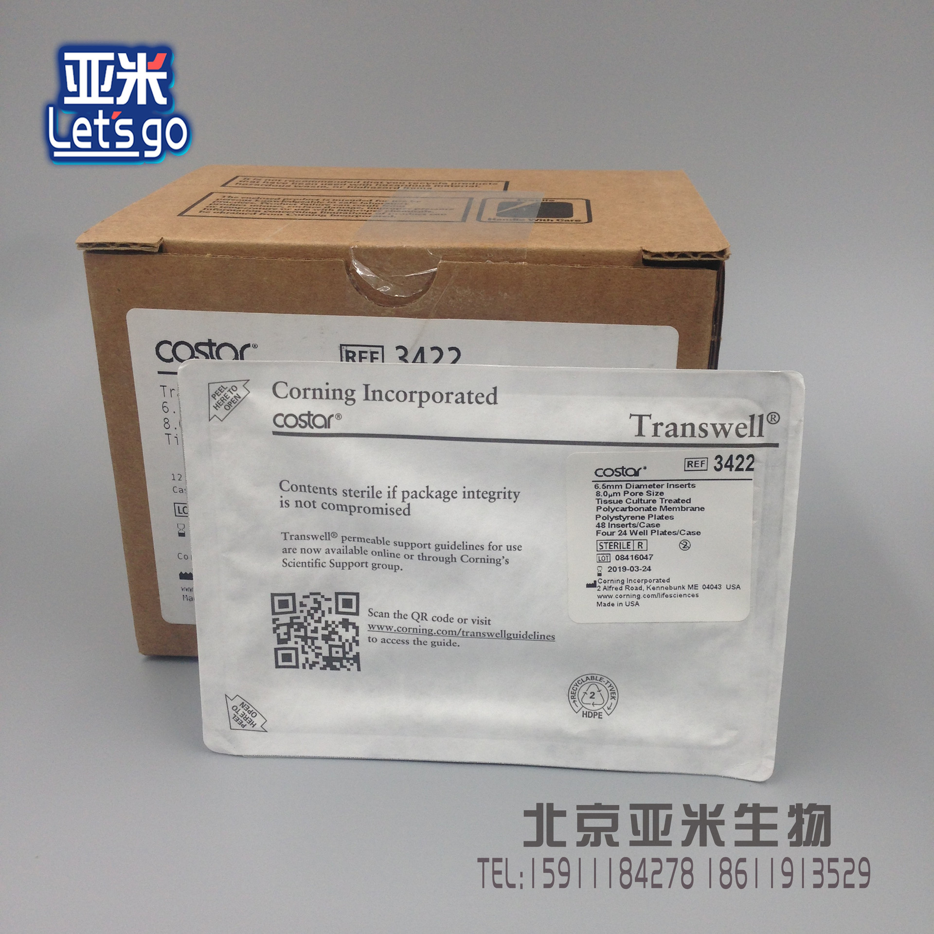 Corning 3422 Transwell 6 5mm 8 0um 