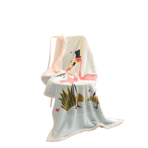 Cartoon double-layer farran sherpa children's blanket thickened air-conditioning cover blanket sofa blanket baby baby animal blanket