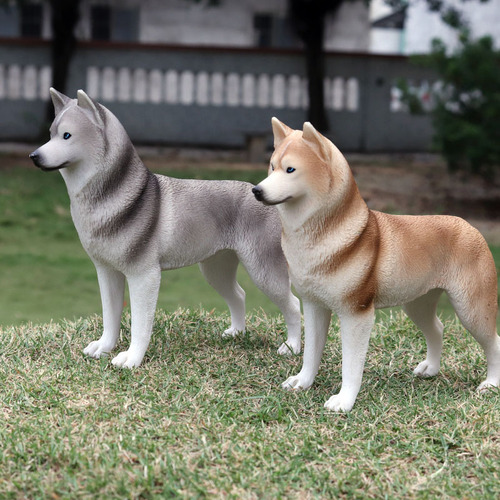 Solid simulation animal model new large Husky pet dog Siberian Husky toy ornaments