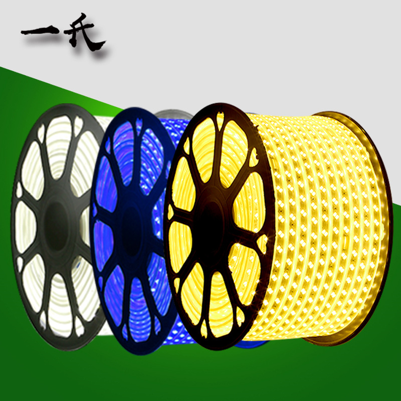 led灯带 5050防水高压2835双排三排220V客厅彩霓虹柔性软LED灯条
