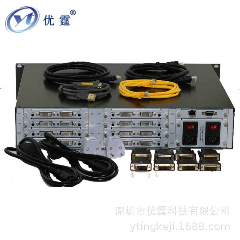 优霆厂家直销深圳DVI/VGA/HDMI/色差/AV多格式混插无缝切换矩阵|ru