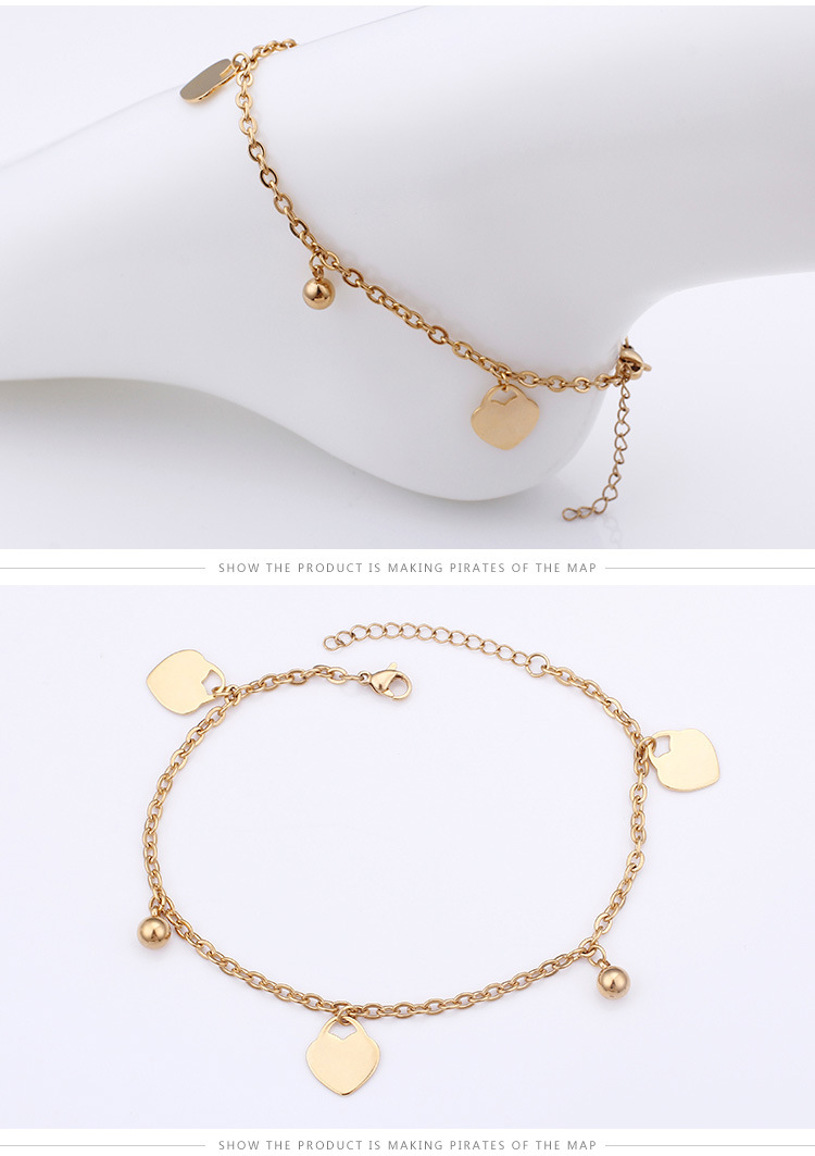 Heart-shaped anklet Japan and South Korea trend anklet personality student jewelry ankle chain