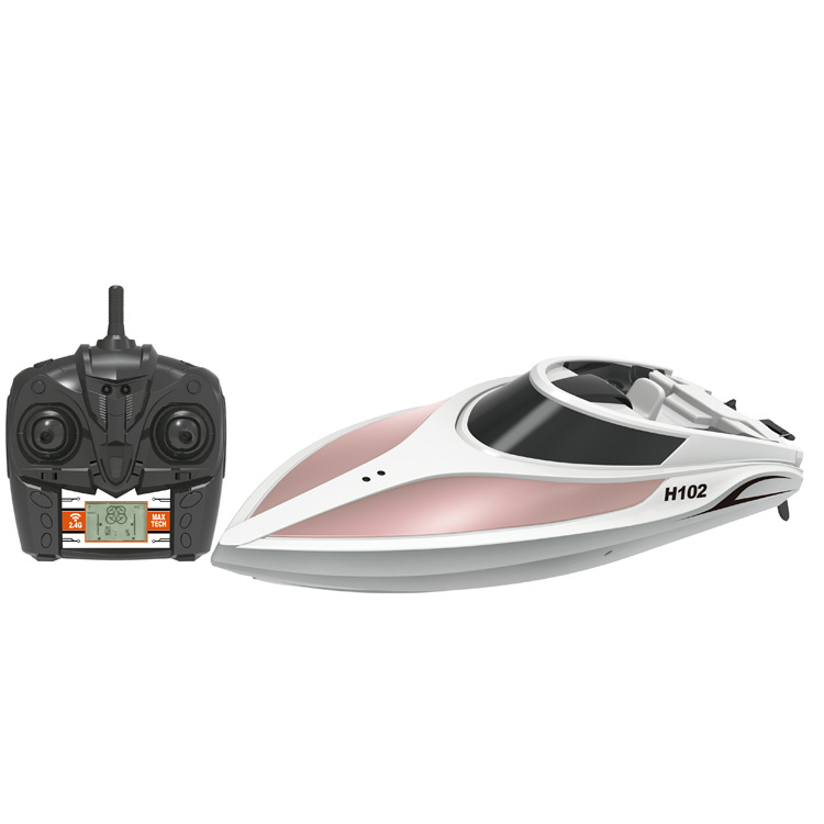 跨境H102 H103新款遥控船低压报警带液晶显示屏自动翻船赛艇船
