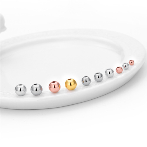 S990 sterling silver beads loose beads handmade diy pearlescent silver accessories braided red rope bracelet bead spacer material