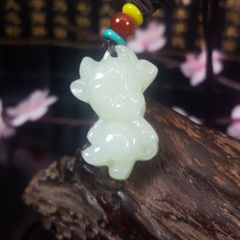 Cartoon pendant white jade for men and women