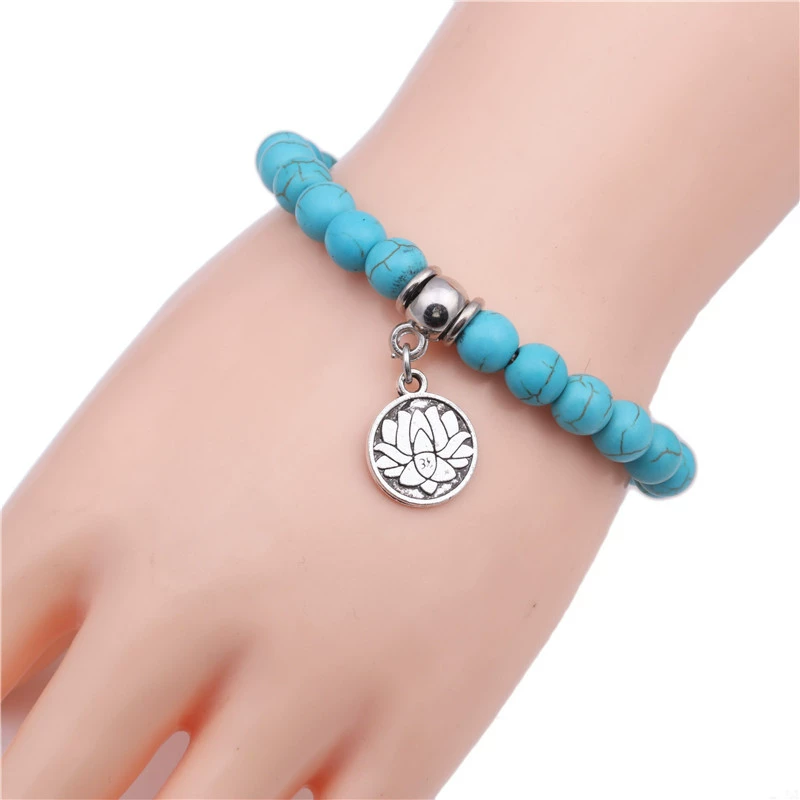 Бирюзовый подвеска, браслет из бусин, Aliexpress, ebay, Amazon, wish, 8мм, европейский стиль