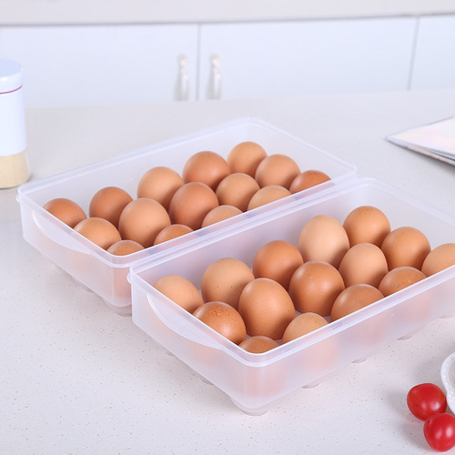 Kitchen 15-grid refrigerator egg carton plastic preservation box portable with lid storage box household egg tray