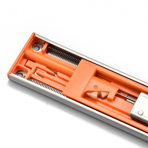 Stainless steel drawer slide buffer damping three-section track drawer guide track slide track ball track hardware part