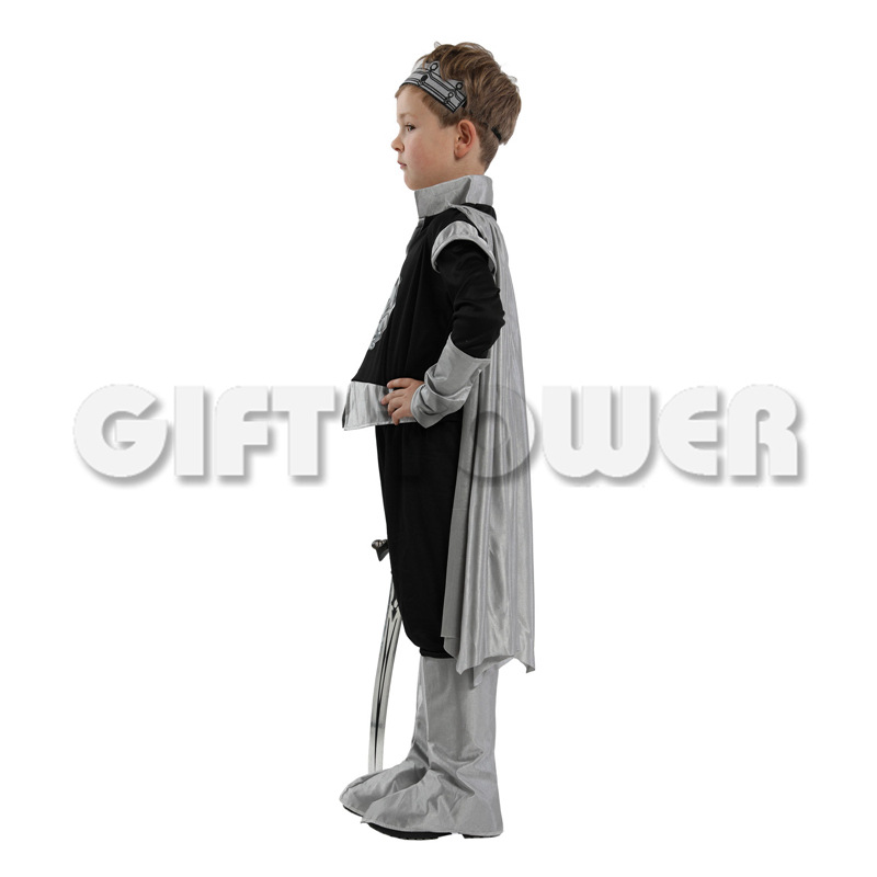 Carnival Costume stage Performance Costume B-0199 Silver and black Royal Xiaowu role-playing costume cosplay boy detail image 4