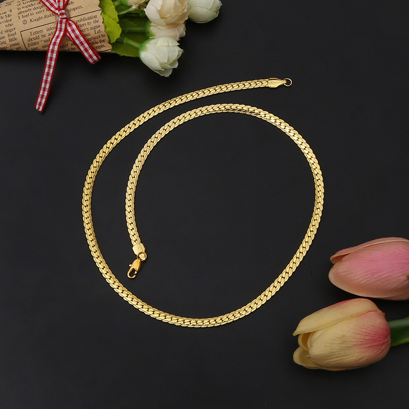 Cadena de oro para hombre y mujer, elegante collar unisex_voghion.com