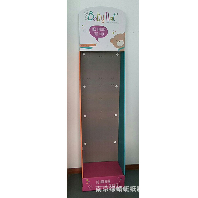 厂家定制玩具纸货架 超市产品陈列挂钩纸展示架工厂定做专拍