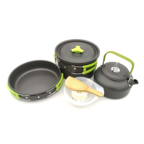Amazon outdoor pot and teapot combination, camping cookware for 2-3 people, picnic tableware combination available in three colors