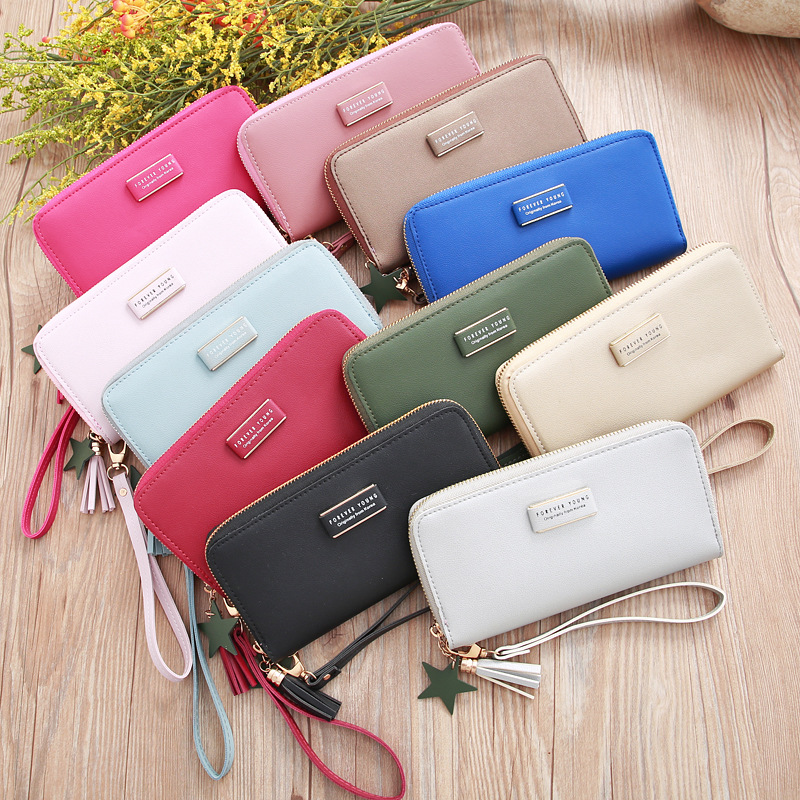 Korean Letters Elongated Ladies Wallet Large-capacity Portable Tassel Wallet display picture 19