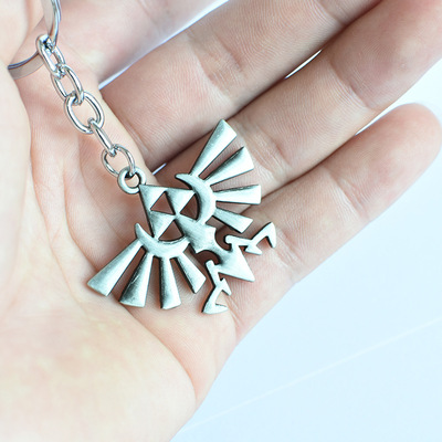 wish爆款原创塞尔达传说标志金属钥匙扣天空之剑项链跨境配饰新品