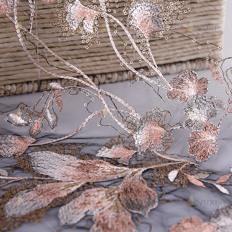 新款洒金片多色珠片绣亮片布料 时装连衣裙礼服装珠片绣花布面料